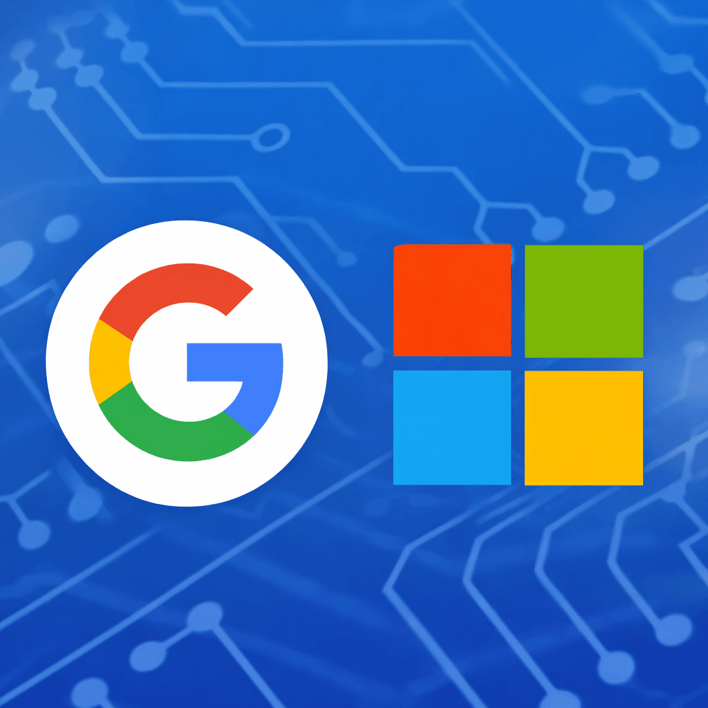 Google and Microsoft logos
